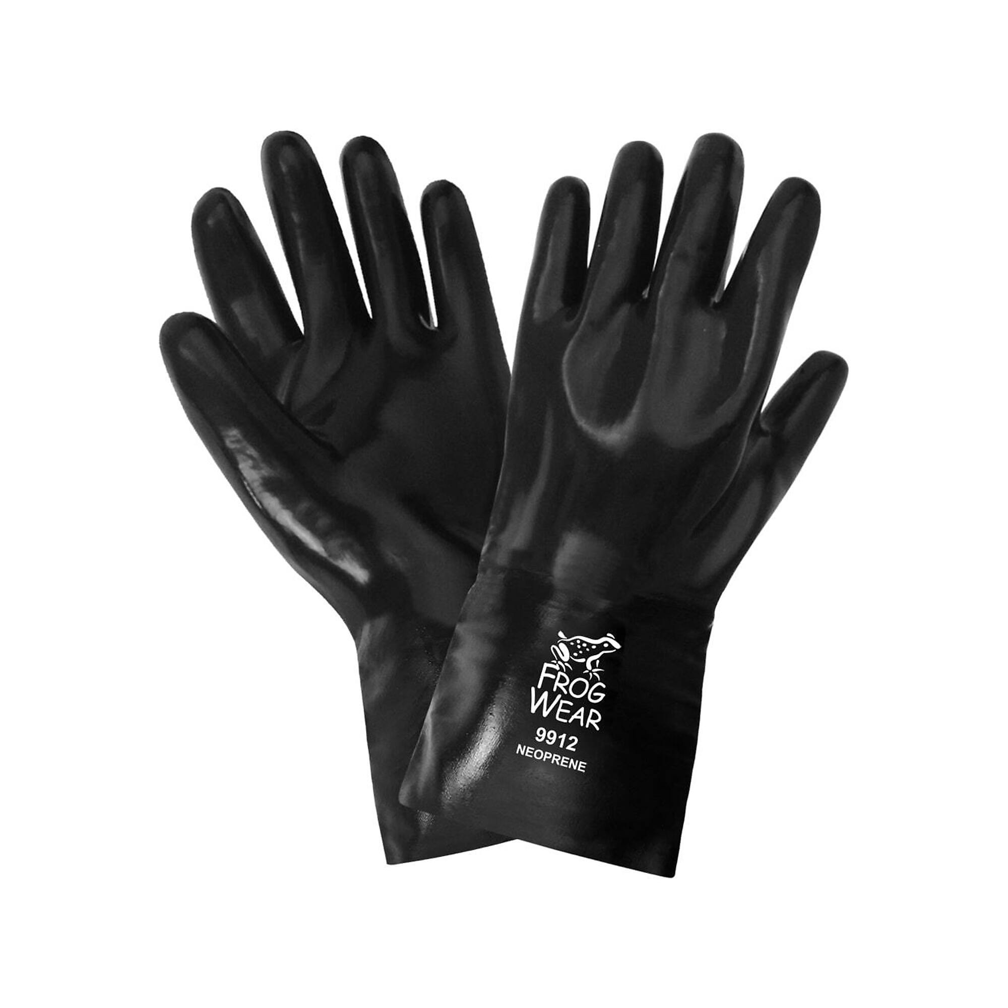 FrogWear 12-Inch Neoprene Smooth Finish Chemical Gloves - 12 Pairs
